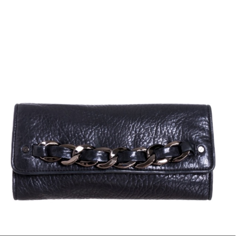 Michael Kors black pebbled leather clutch